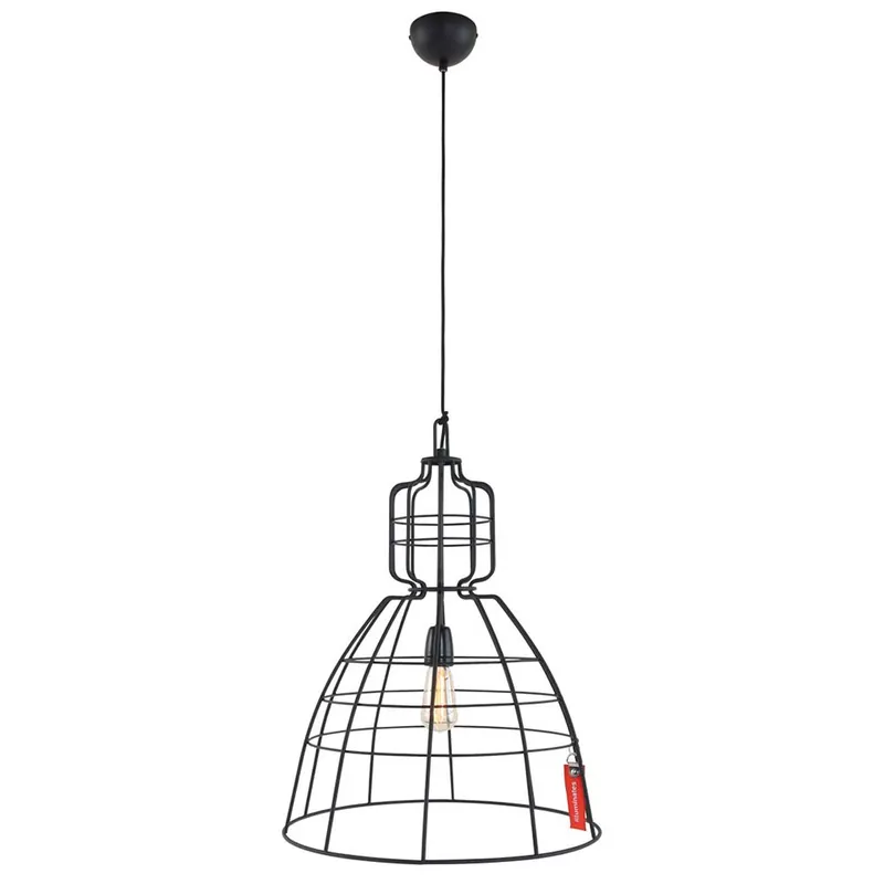 Seizoensaanbieding Hanglamp, zwart metaal, rasterdesign, H 120 cm