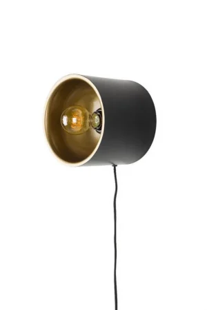 Aanbieding Puur - Dudley wandlamp rond S - zwart/goud