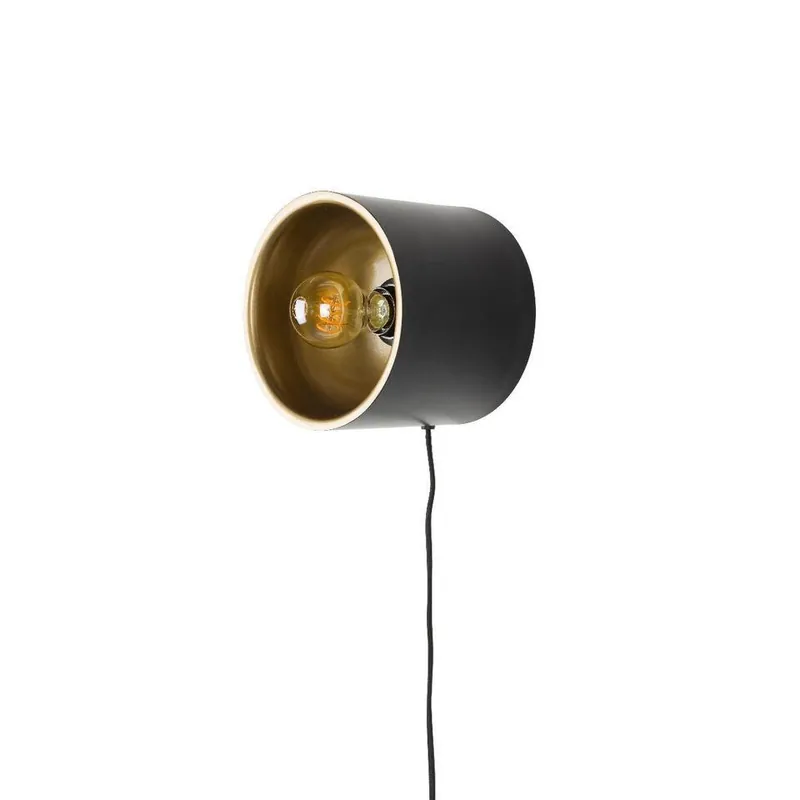 Aanbieding Puur - Dudley wandlamp rond S - zwart/goud