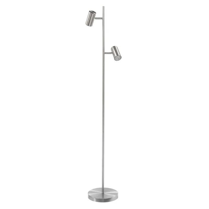 Highlight Vloerlamp Burgos 2 lichts H 142 cm mat chroom Alleen Vandaag