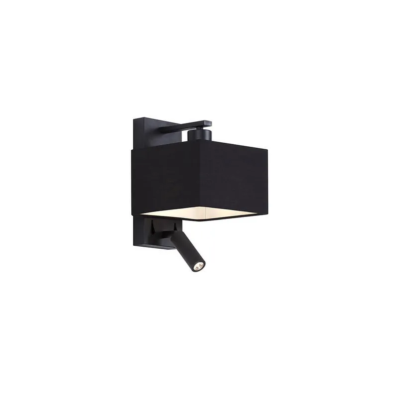 Qazqa wandlamp met kap puglia zwart e27 Snelle Levering