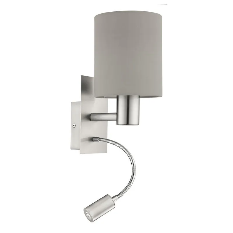 Finale Uitverkoop EGLOPasteri-wandlamp-E27-taupe/nickel-mat