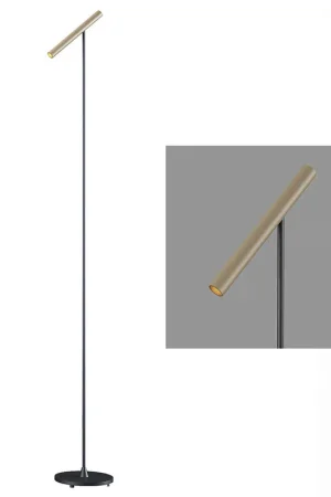 Actieprijs Artdelight Vloerlamp Kansas H 140 cm touch dimmer zwart champagne