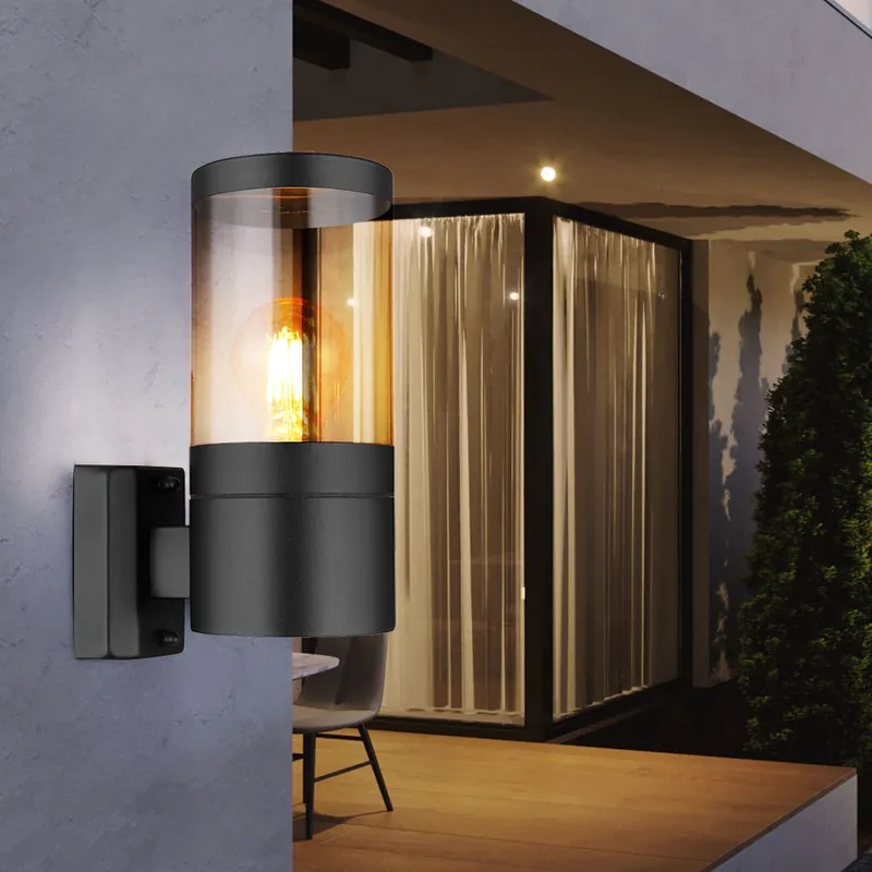 Buitenwandlamp, roestvrij staal, zwart, IP44, H 24 cm Must-Have