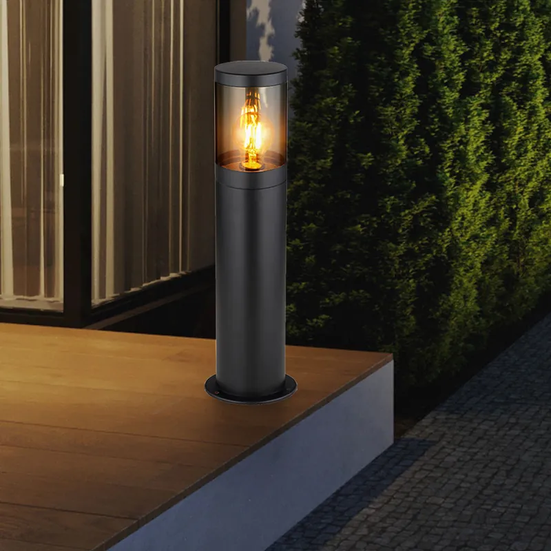 Staande lamp, tuin, roestvrij staal, IP44, rokerig, H 50cm Dagaanbieding