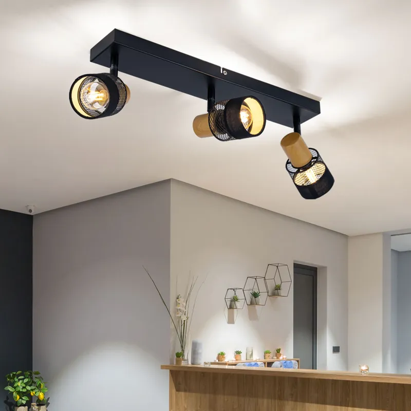 Betrouwbaar Plafondlamp, ijzer staal, 3-vlam, L 45 cm