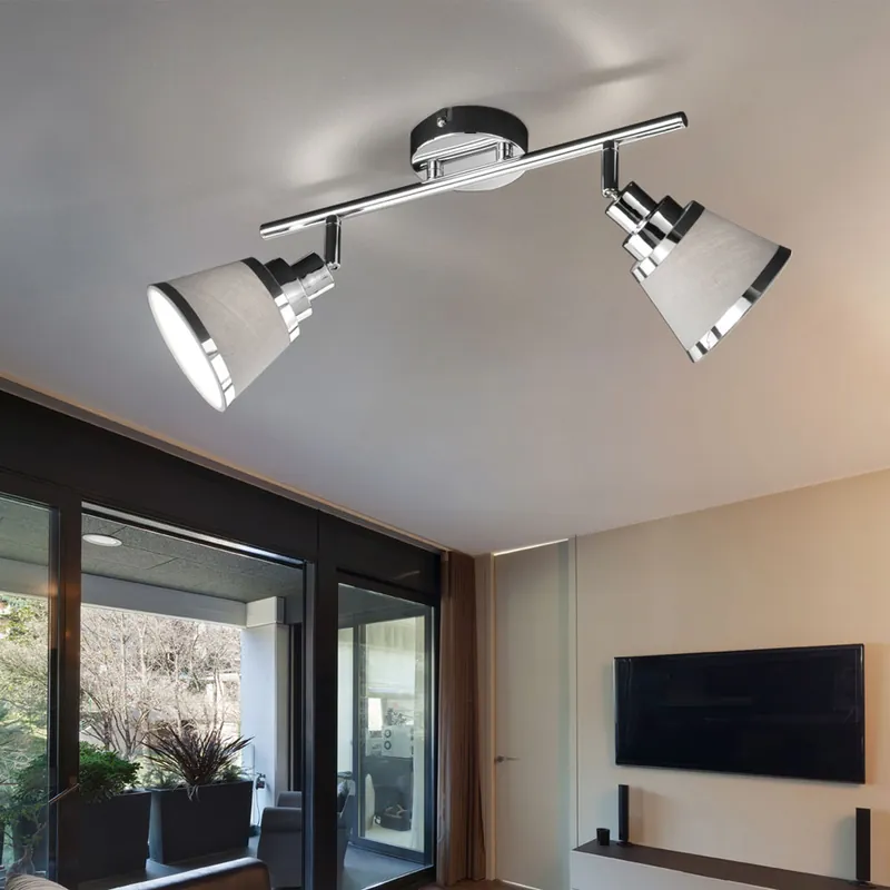 Populair Plafondlamp, textiel, verstelbare spots, L 36,5 cm, ZOON