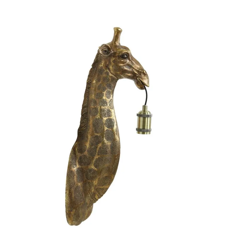 Meest Verkocht Wandlamp Giraffe - Antiek Brons - 20.5x19x61cm