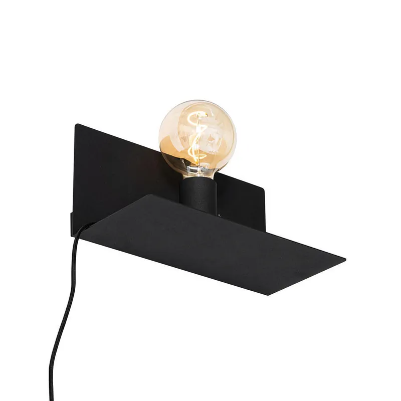 Qazqa wandlamp muro zwart e27 Koopje