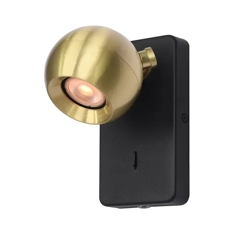 Beperkte Voorraad Artdelight Wandlamp Bolero 1 lichts zwart goud