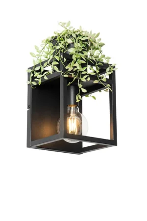 Weekendaanbieding Qazqa wandlamp cage rack zwart e27