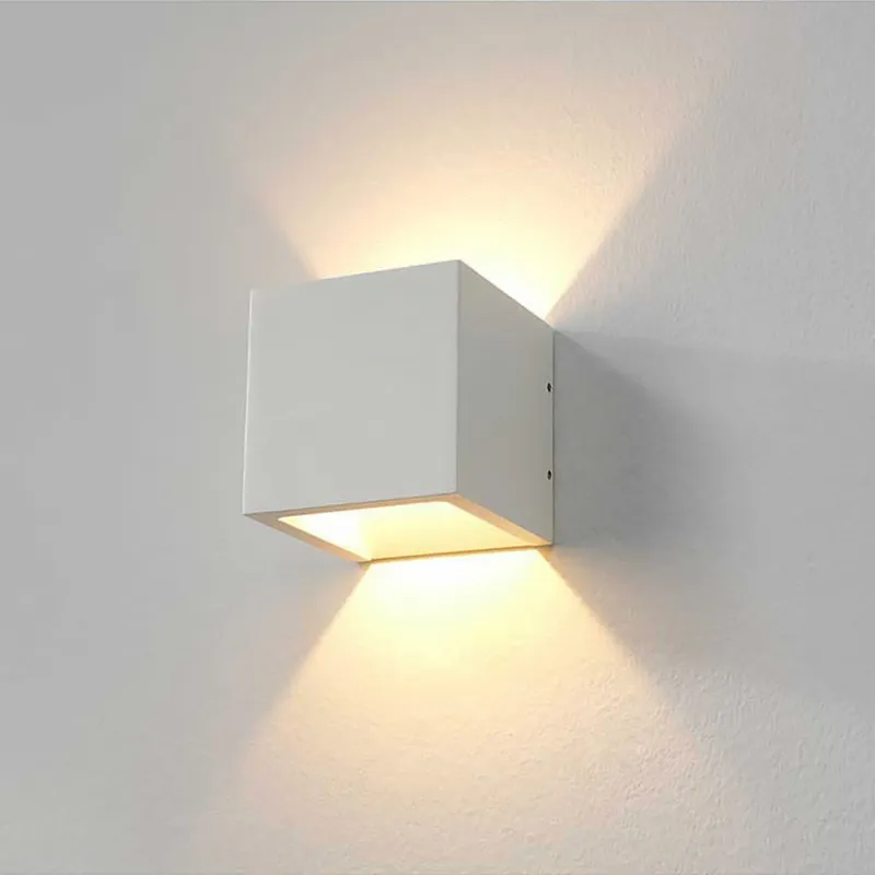 Artdelight Wandlamp Cube 10x10 cm wit Goedkoop
