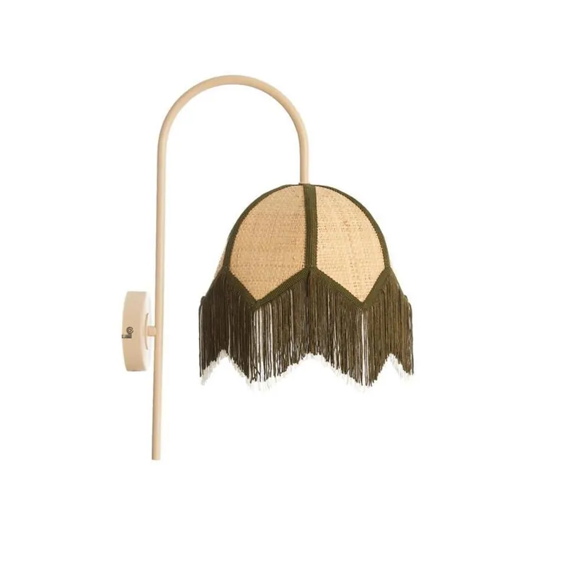 Populair Light & Living - Sulina wandlamp 33x25x47 cm raffia - naturel+groen