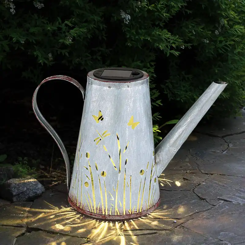 LED solarlamp, IP44, metaal, blauw, oplaadbare batterij, L 27cm Gratis Retour