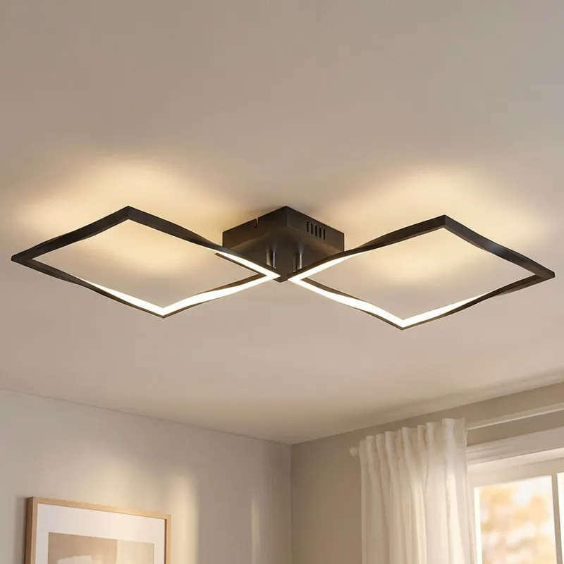 Exclusieve Aanbieding LED plafondlamp, aluminium, zwart, L 86,5 cm