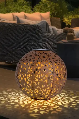 Betrouwbaar LED-zonnelicht, decoratieve gevlochten bol, D 20 cm