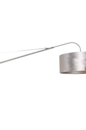 Aanbieding Steinhauer Wandlamp elegant classy 8131 staal zilver velours kap goud