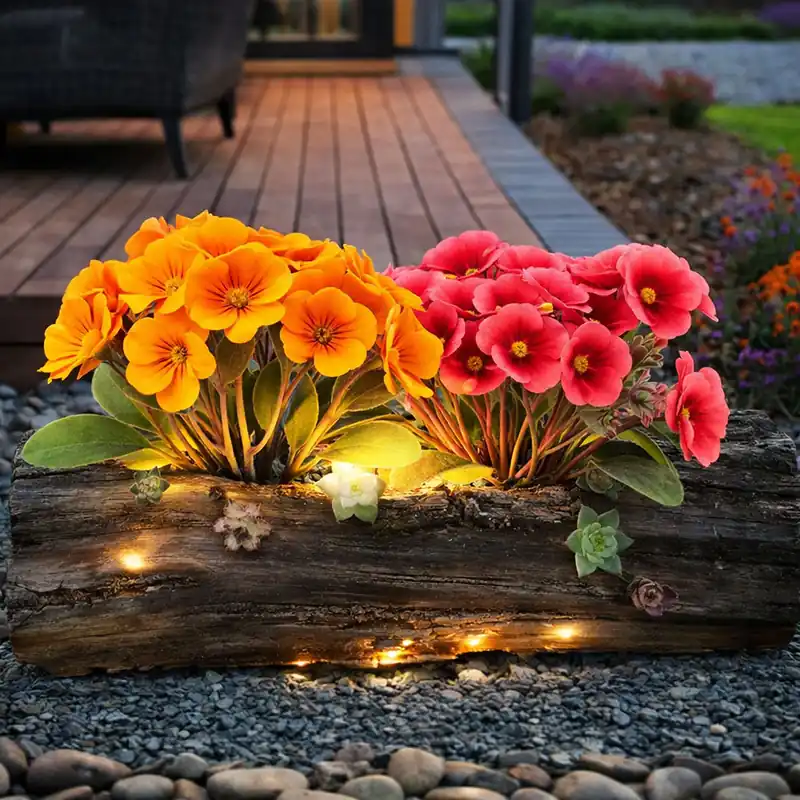 LED-zonnelicht, boomstam, grijs, kunststof, L 44,3 cm Koop Vandaag