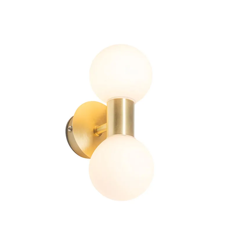 Qazqa wandlamp met glas cederic goudkleurig g9 Actieprijs