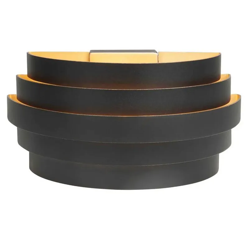 Beperkte Voorraad Highlight Wandlamp Scudo - zwart goud - 12.5x12.5 cm