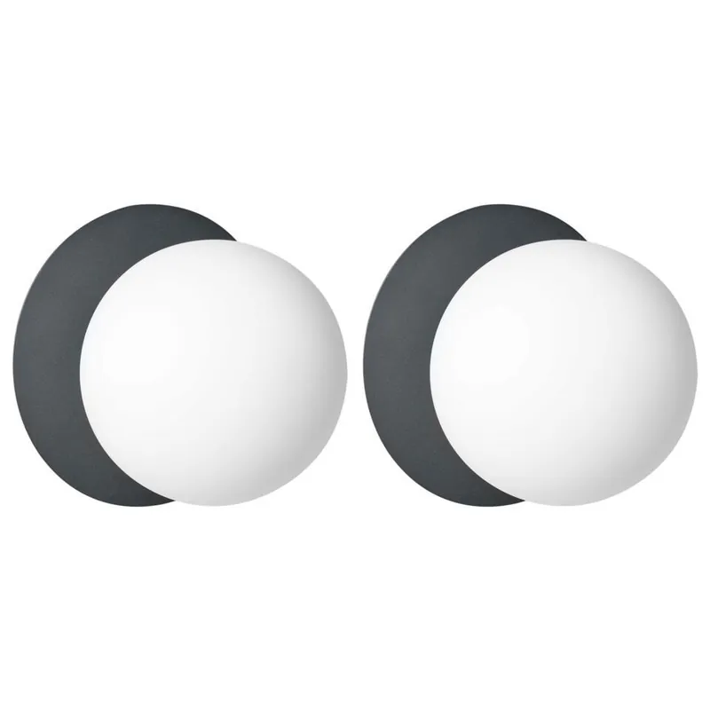 Laatste Versie BOUBLE - Set van 2 wandlampen - Zwart - Aluminium