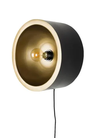 Bestseller Puur - Dudley wandlamp rond L - zwart/goud
