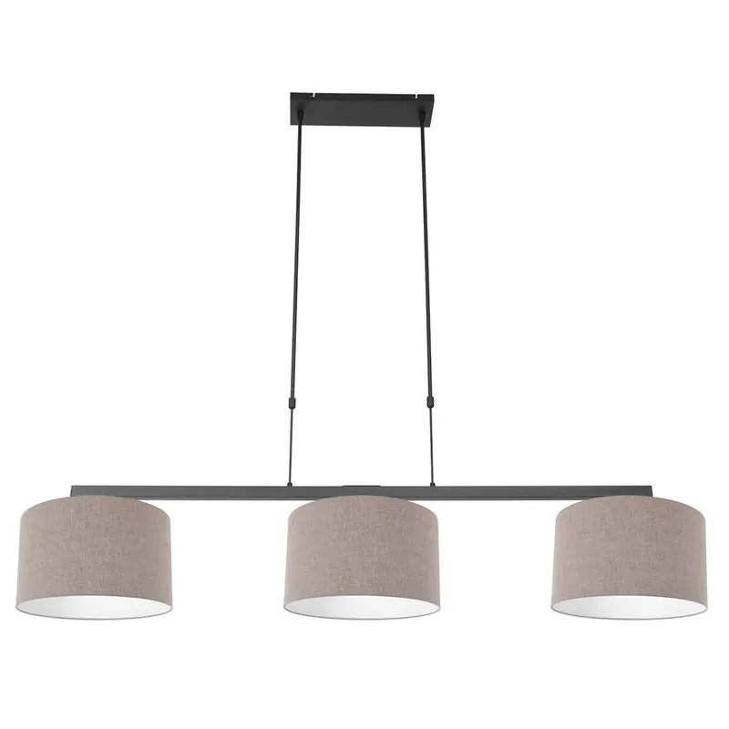 Gratis Verzending Hanglamp, 3-vlam, zwart, bruin, L 120 cm