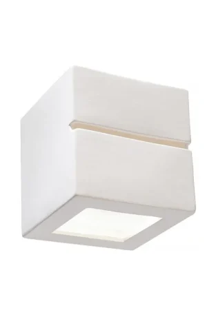 Koop Vandaag Sollux Wandlamp Leo Line E27 gips wit
