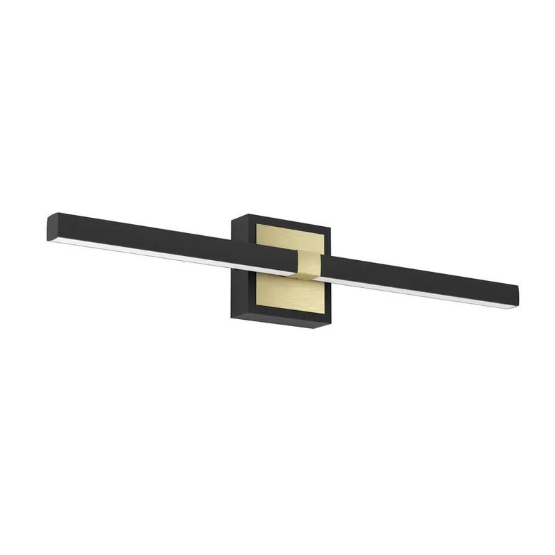 Premium EGLO Peguera Wandlamp - LED - 60 cm - Zwart/Goud - Spiegellamp