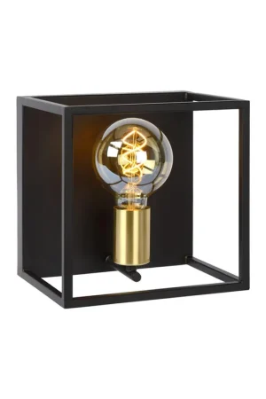 Weekendaanbieding Lucide wandlamp Ruben - zwart - 22x18x22 cm