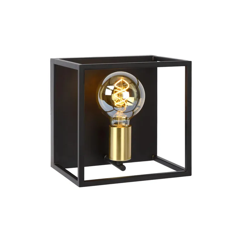 Weekendaanbieding Lucide wandlamp Ruben - zwart - 22x18x22 cm