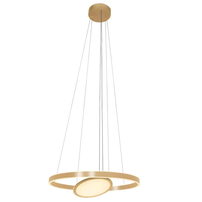 LED hanglamp, metaal, goud, H 150 cm Veilige Betaling
