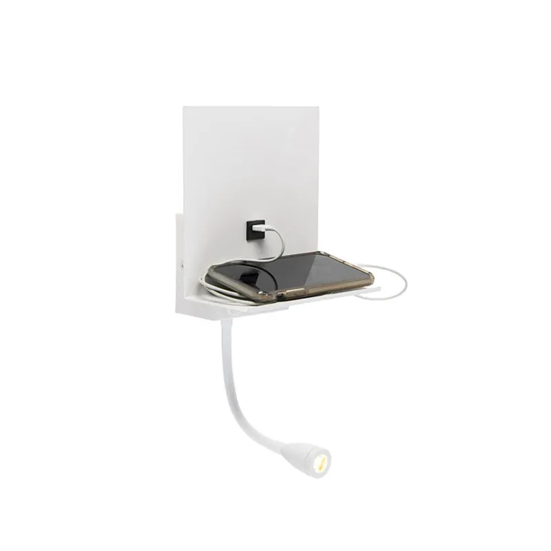Qazqa wandlamp met lamp met leesarm flero wit g9 Nu Kopen