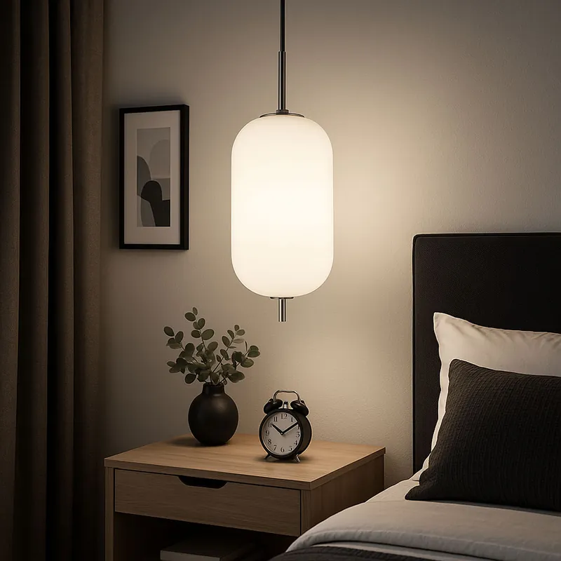 Voordeelprijs Hanglamp, nikkel, opaal glas, H 120 cm