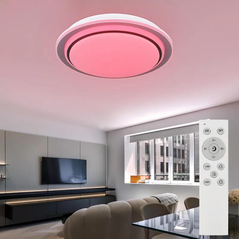 Hete Deal LED plafondlamp, metaal, zwart, dimbare timer, D 40 cm
