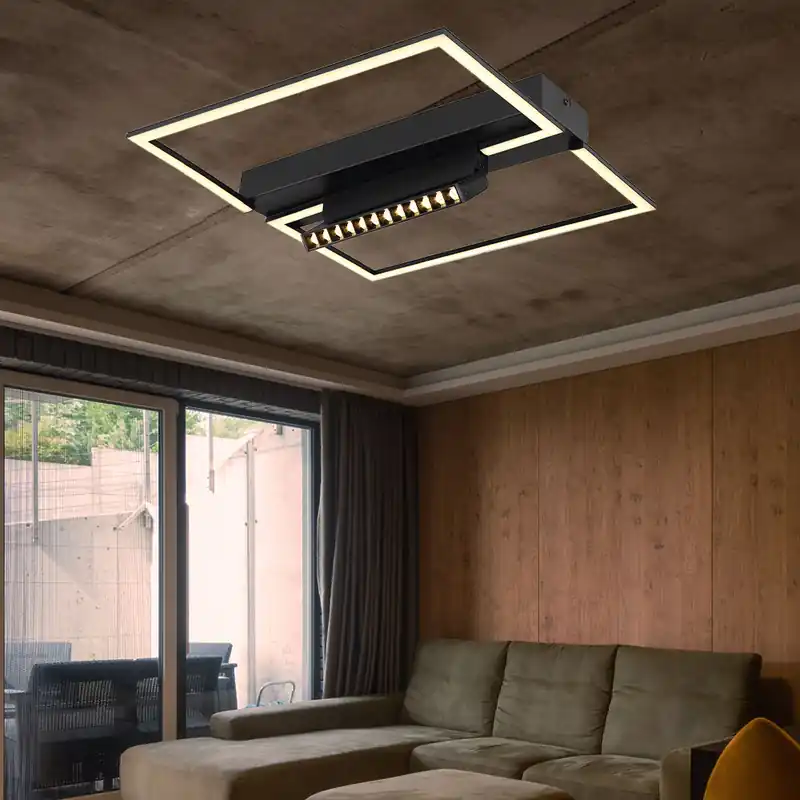 Merkproduct LED plafondlamp, metaal, mat zwart, geheugenfunctie