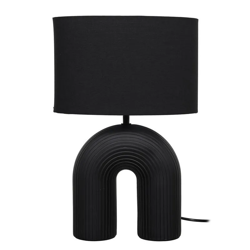 Voordeelprijs Home deco factory Tafellamp keramisch - zwart - organisch - 42 cm