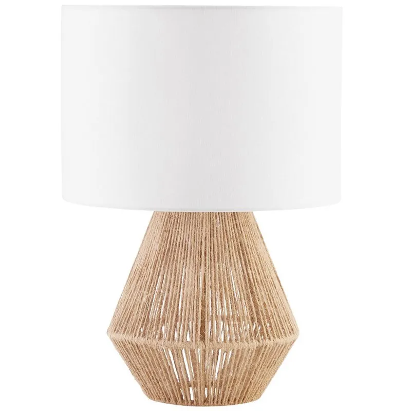 Korting tectake Tafellamp Lignea Lux van jute in boho-stijl, 60W, Natuur