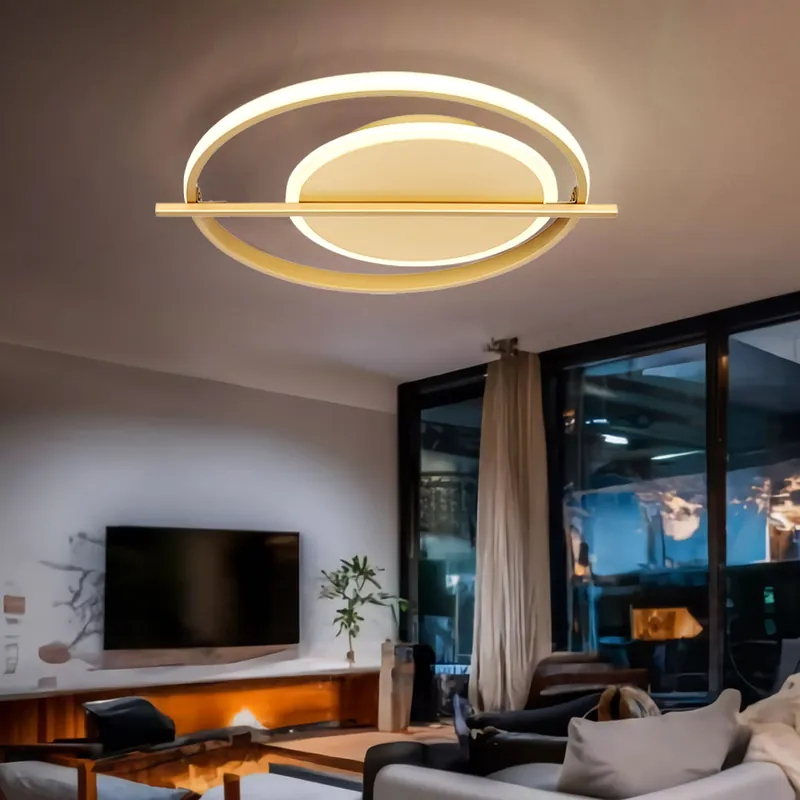 LED plafondlamp, metaal, goudkleurig, B 36 cm Beperkt Aanbod