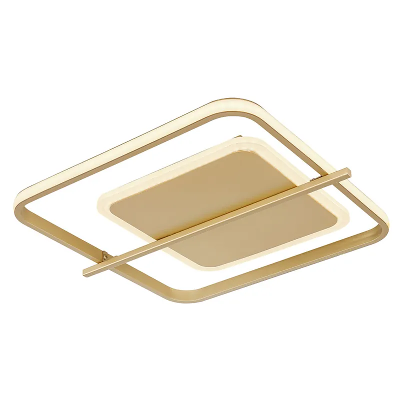 Premium LED plafondlamp, metaal, goudkleurig, L 40 cm