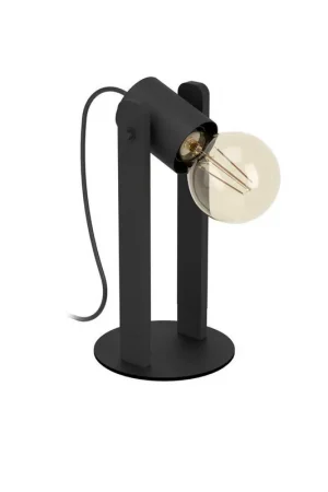 Aanbieding EGLO Plimsoll Tafellamp - E27 - 25,5 cm - Zwart - Hout