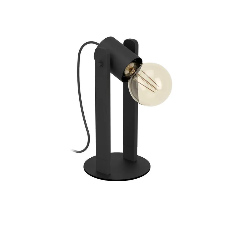 Aanbieding EGLO Plimsoll Tafellamp - E27 - 25,5 cm - Zwart - Hout