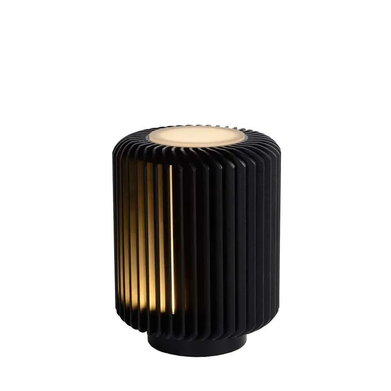 Flitsaanbieding Lucide tafellamp Turbin - zwart - 10 cm