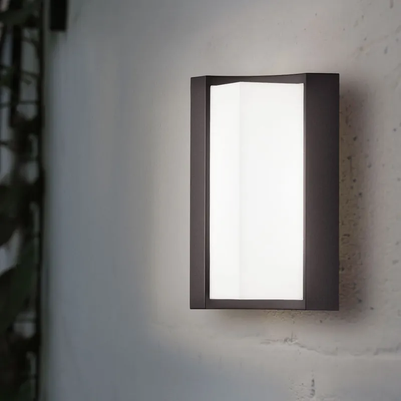Direct Beschikbaar LED wandlamp, aluminium, antraciet, IP54, H 22 cm