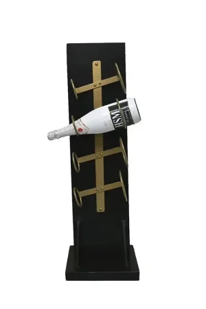 Gecertificeerd HSM Collection Wijnrek Diabo staand 4 flessen H 80 cm hout goud