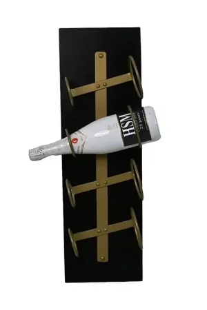 HSM Collection Wijnrek Diabo wand 4 flessen H 65 cm hout goud Hete Deal