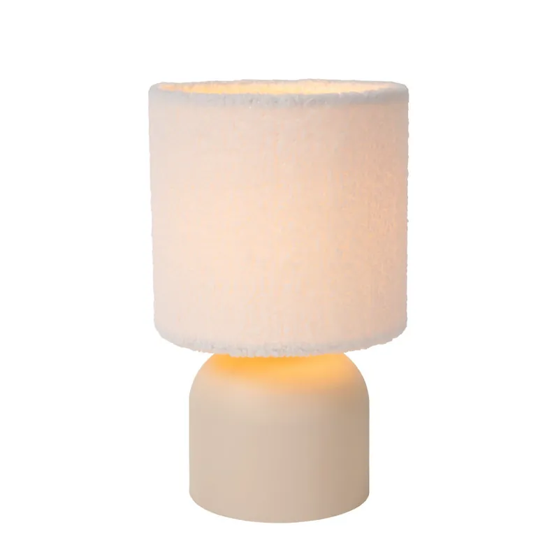 Lucide WOOLLY - Tafellamp - Ø 16 cm - 1xE14 - Beige Populair