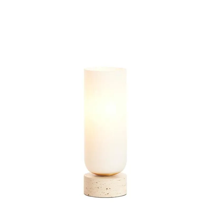 Laatste Kans Light & Living - Rylano tafellamp ø12x35 cm glas melk - zand+antiek