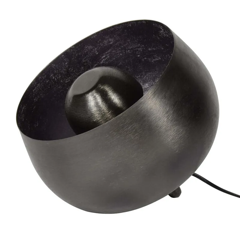 Industriële tafellamp zwart nickel Basel 28 cm - Nikkel - Zwart Beperkte Voorraad