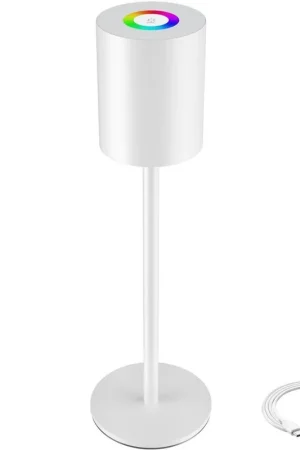 Exclusieve Aanbieding tectake Moderne tafellamp Corly, LED, 7 lichtkleuren, dimbaar, Wit